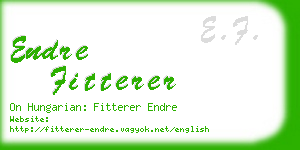 endre fitterer business card